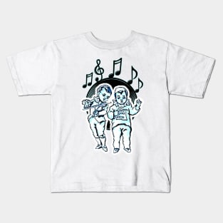 Boys singing and playing the violin Kids T-Shirt